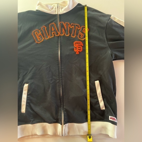 Stitches San Francisco Giants embroidered zip up track jacket sz 2XL arm stripes - Picture 10 of 10